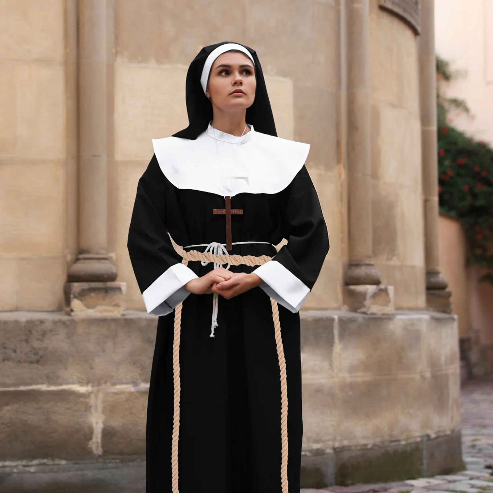 Gotycki pasek do talii z bawełny i lnu, sznurkowy, dla kobiet i mężczyzn, regulowany dodatek do kostiumu, szata pastora, cosplay, moda vintage.