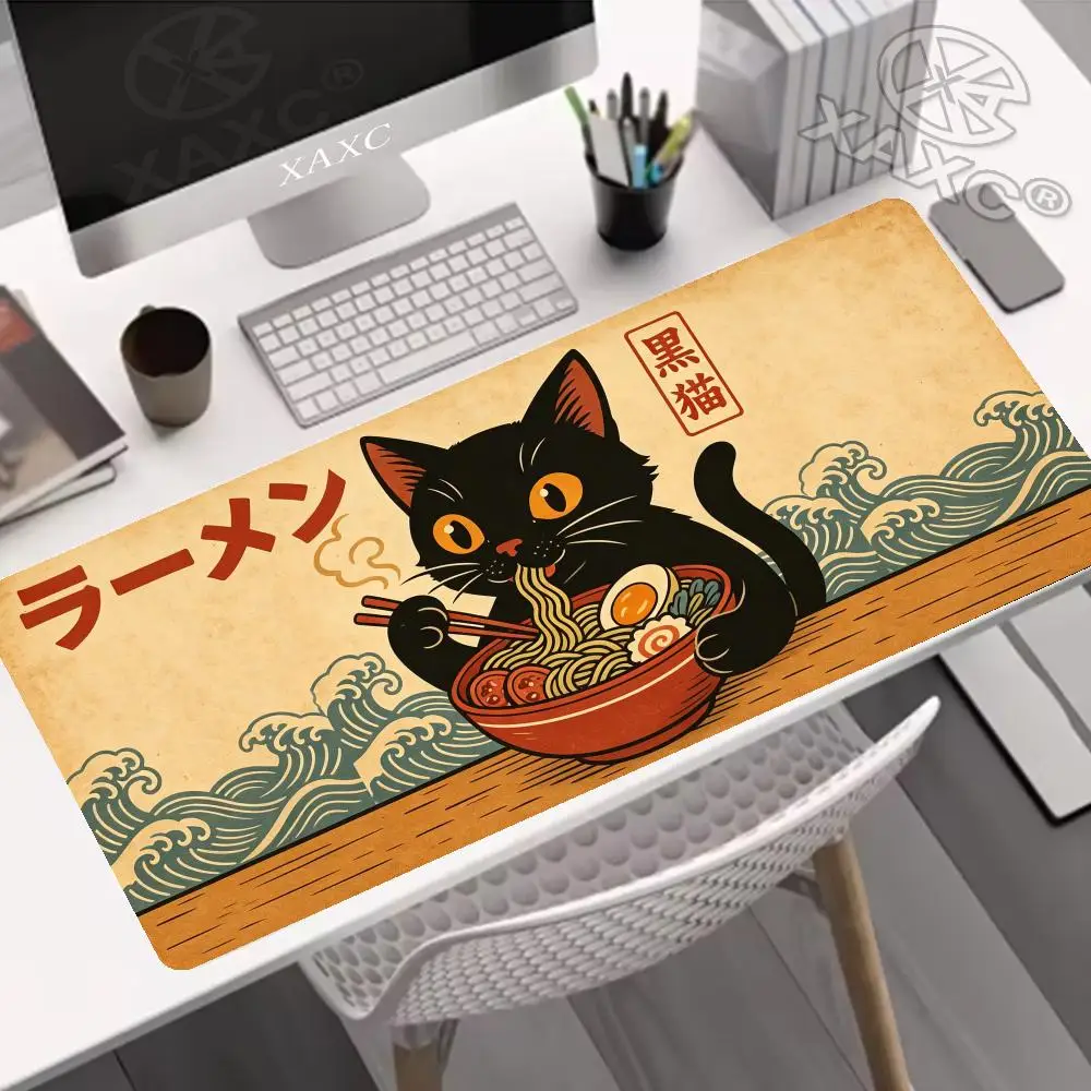 Cat Eat Ramen MTG Game Mat  Card Playmat Computer Office Mousepad Non-slip for MTG DTCG CCG RPG Trading Card Deskmats XAXC