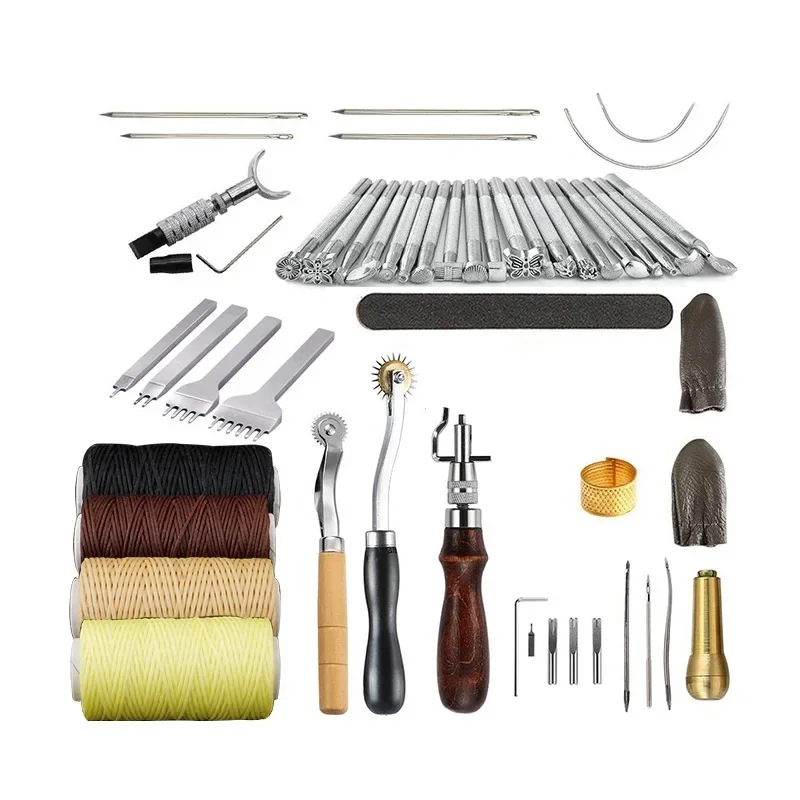 34Pcs/Set DIY Tools Handcraft 2019NEW Handmade Leather Suits Punch Home Edger Groover Trench Belt Device Leathercraft Artistic