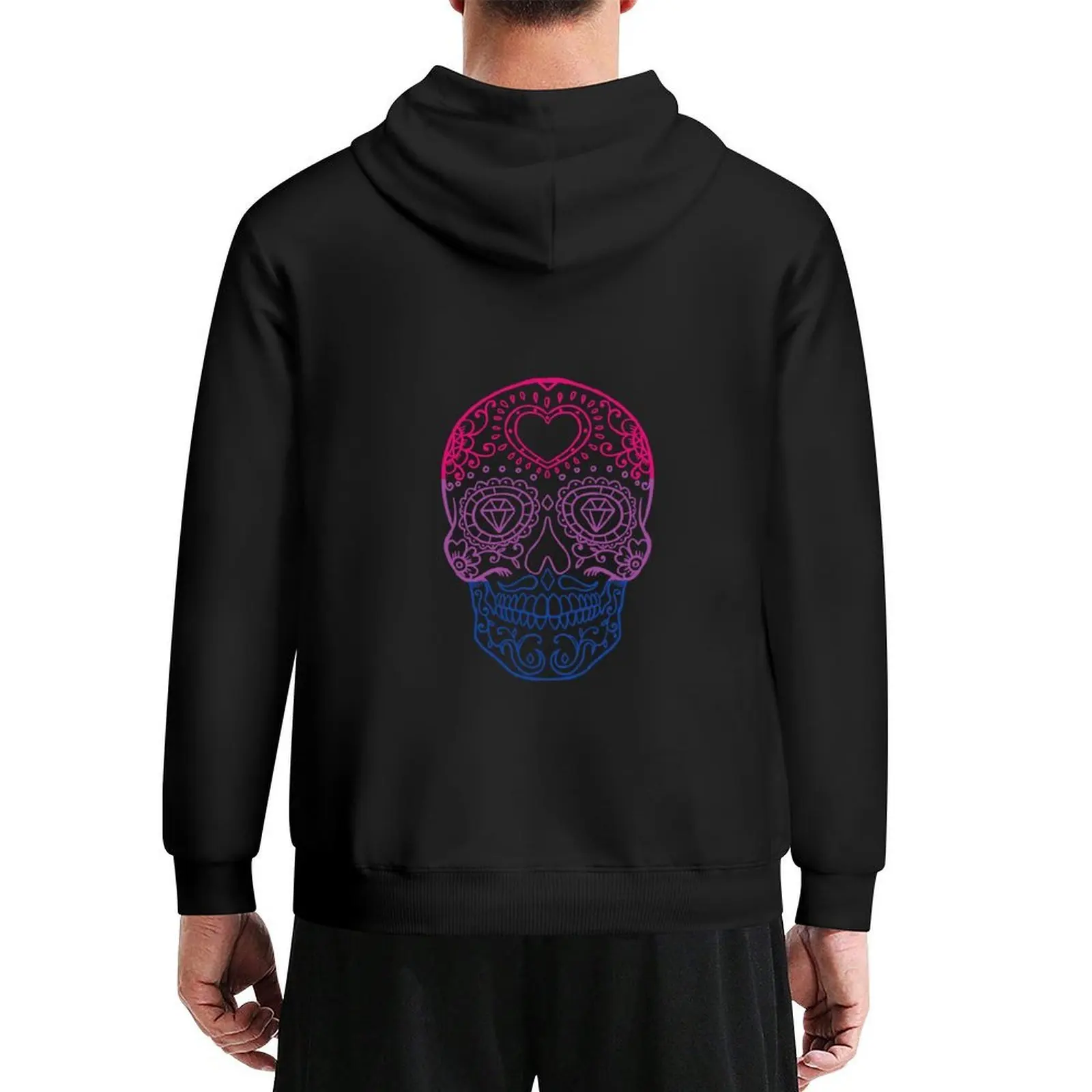 

Bisexual Halloween Skull Lgbt Bi Pride Hoodie fashion men japanese style winter clothes mens clothes mens hoodies