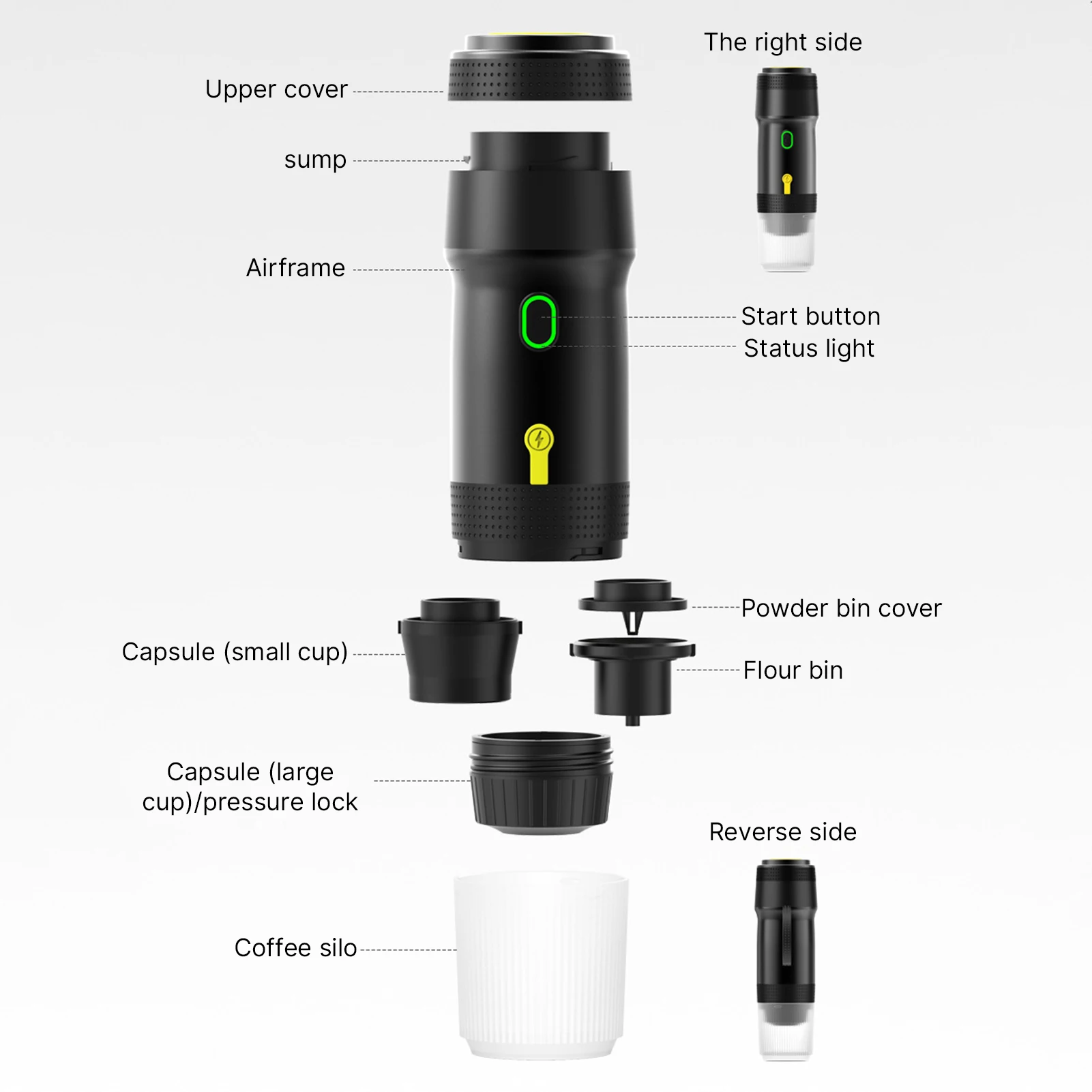 Портативная кофемашина для автомобиля, дома, путешествий, 3 в 1, беспроводная электрическая кофеварка, работающая с капсулой и молотым кофе, мини