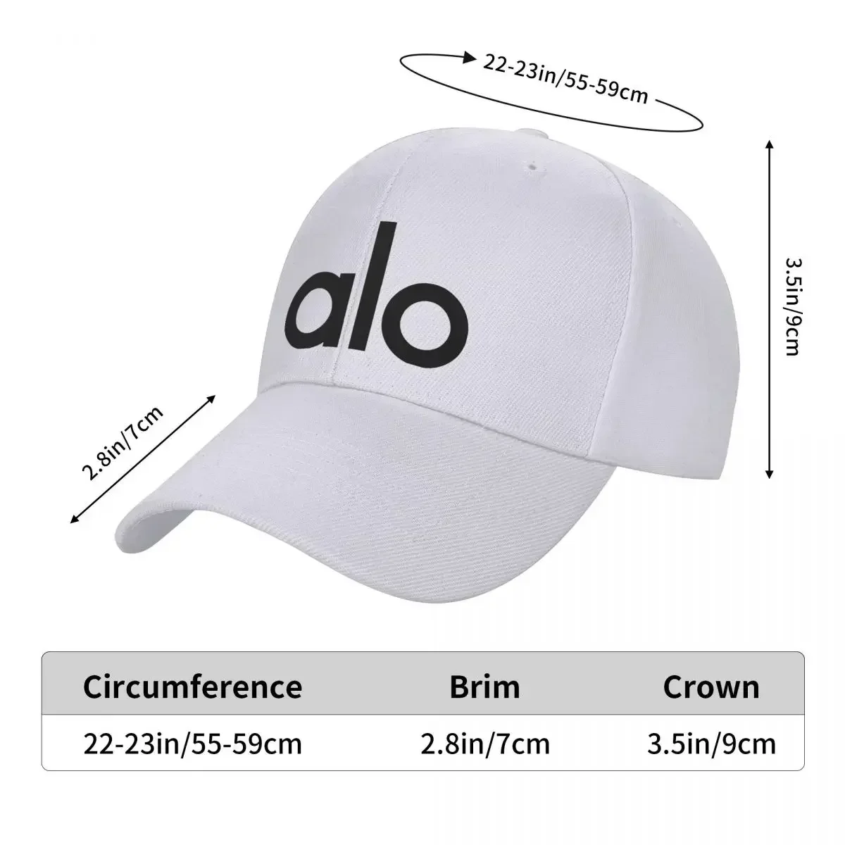 ALO-Gorras deportivas de béisbol para hombre y mujer, sombrero de poliéster, ajustable, para el Sol, para verano