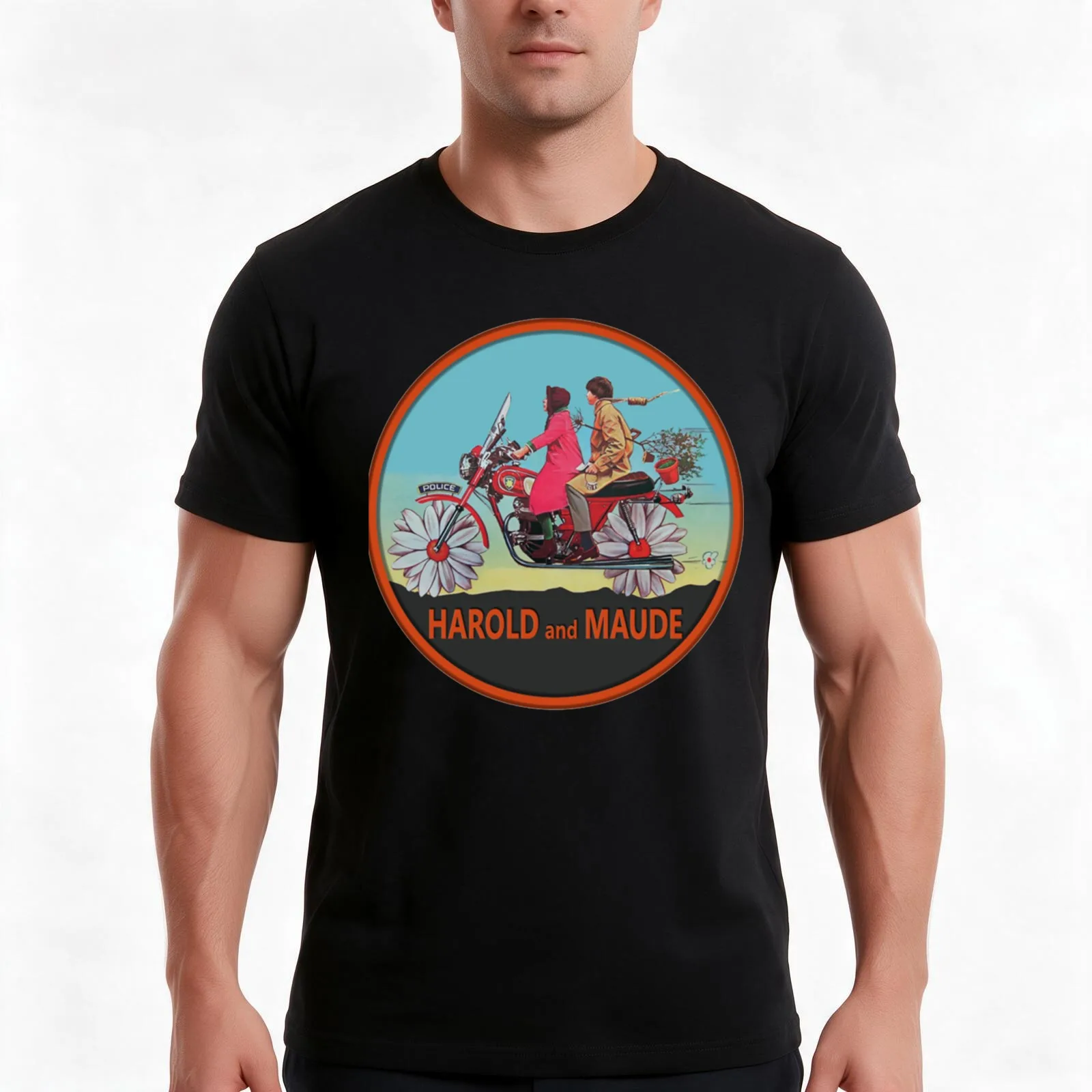 Harold and Maude T-Shirt, Summer Casual Cotton Tee, Oversized Streetwear Tops, Vintage Graphic Print, Loose Fit Short Sleeve
