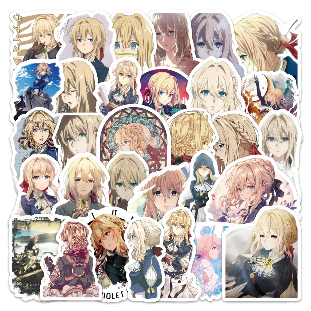 

10/50PCS Japanese Anime Violet Evergarden Cartoon Anime Stickers Decorative Water Cup Mobile Case Waterproof Stickers Kids Toy