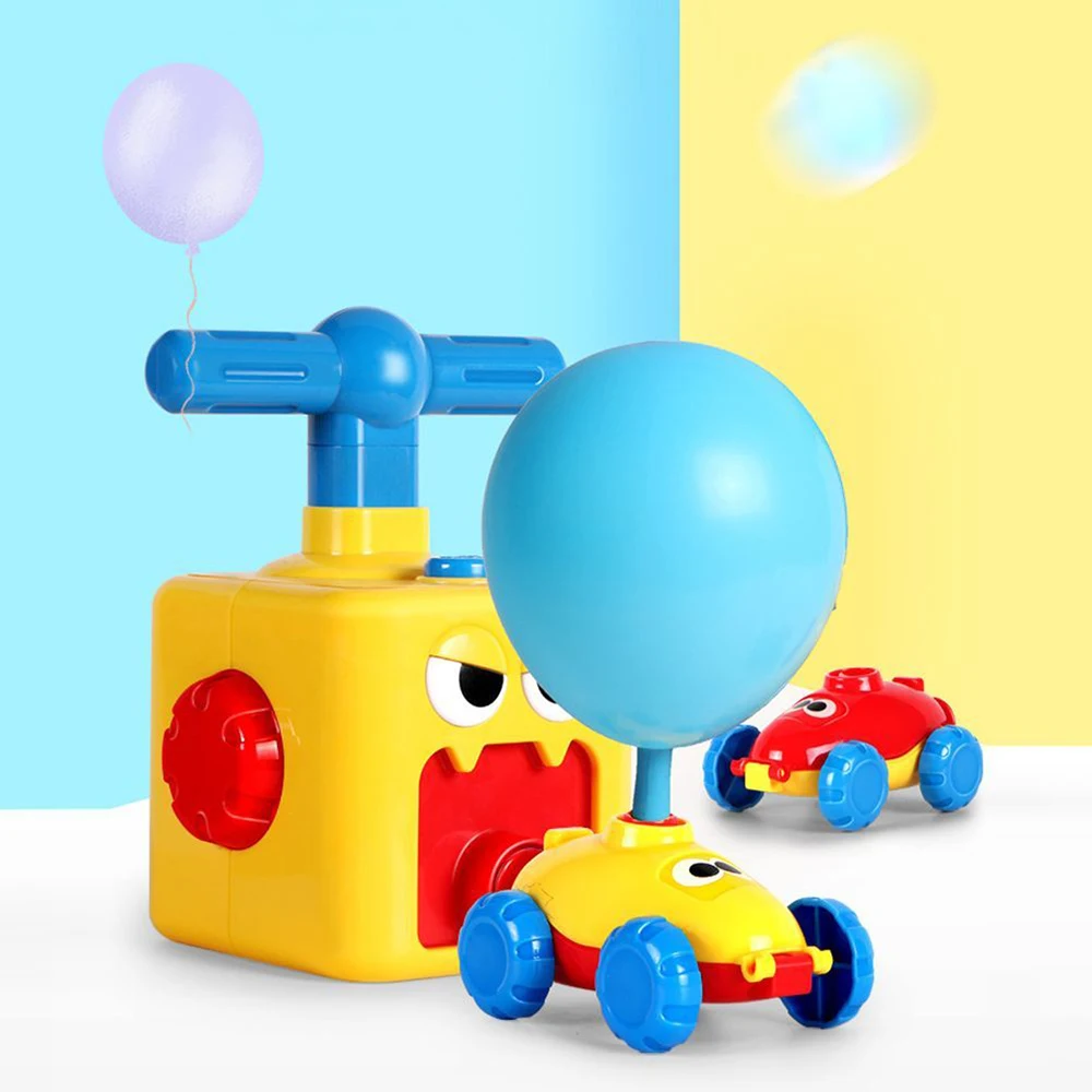 

Power Balloon Launcher Car Toy Set Puzzle Fun Education Inertia Air Balloons Powered Car Science Experimen Toy Vehicles for Kids