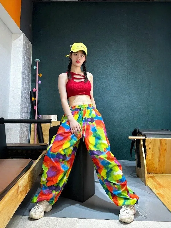 Jazz Dance Wide Leg Workwear Pants Women's Group Hip Hop Street Dance Performance Competition Outfits Kpop Dance Pro...