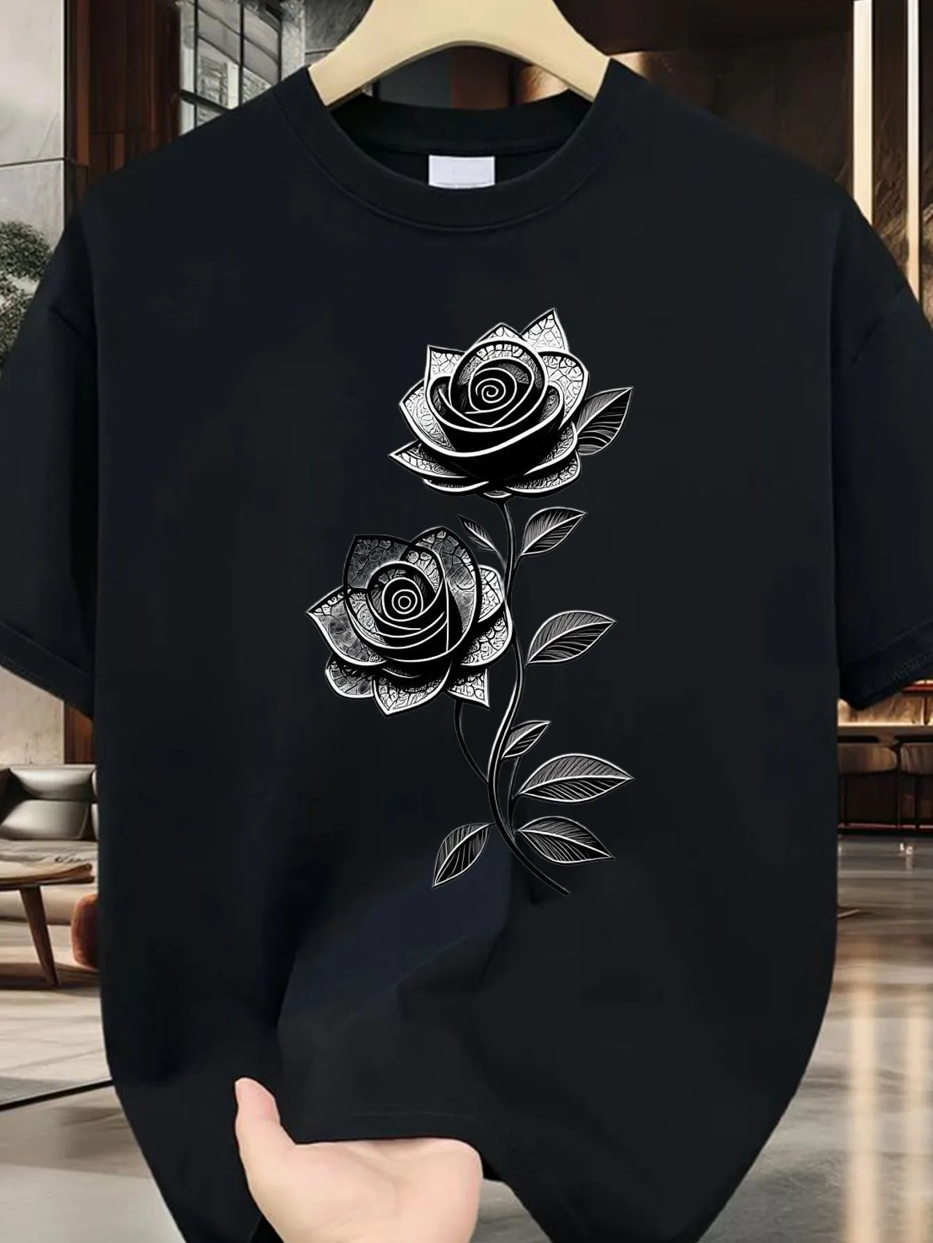 Unisex Casual Short-Sleeve T-Shirt - Breathable, Loose-Fit, Crew Neck Basic Street Style T-Shirt, Suitable for All Seasons, Machine Washable Crew Neck Shirt, Ideal for Casual Wear, Fitness, Office, Layering - a Must-Have Item in Your Minimalist Wardrobe, Available in Plus Sizes