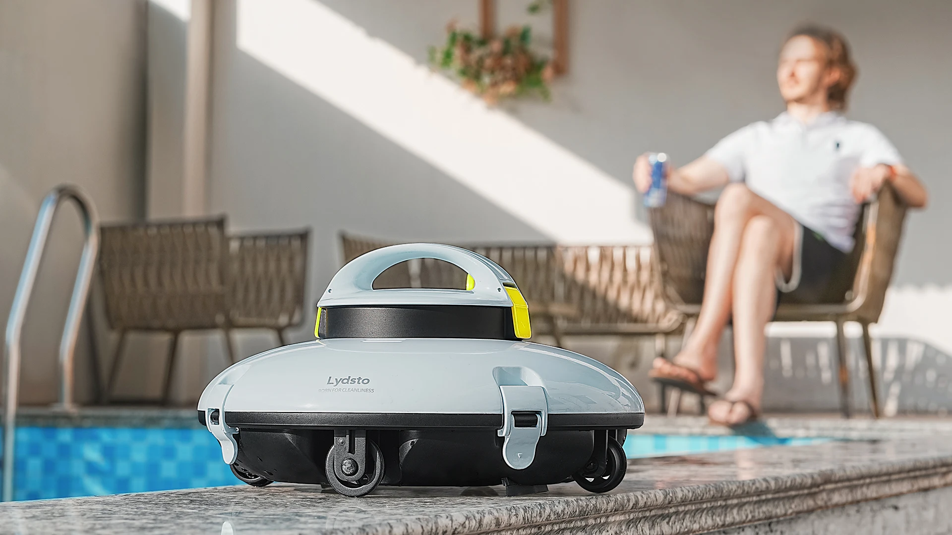 Lydsto Cordless Robotic Pool Cleaner Dual Motors Strong Suction  Pool Vacuum