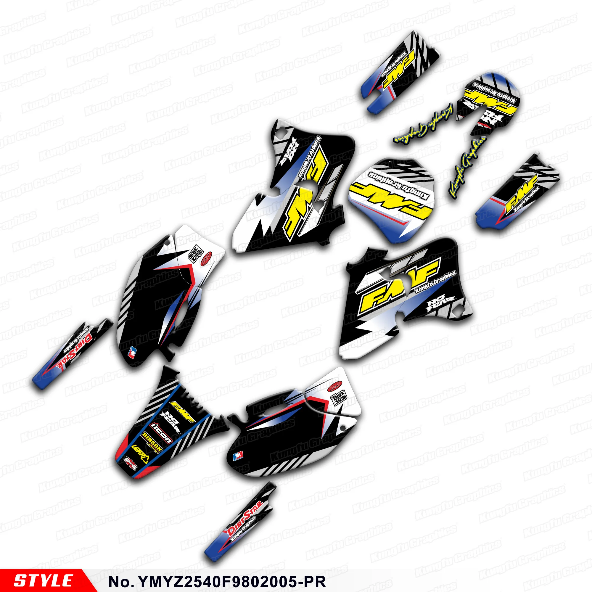 

JY RACING Graphics Decal Kit Wrap Design for Yamaha YZ250F YZ400F YZF250 YZF400 1998 1999 2000 01 02 Adhesive Sticker Wrapping