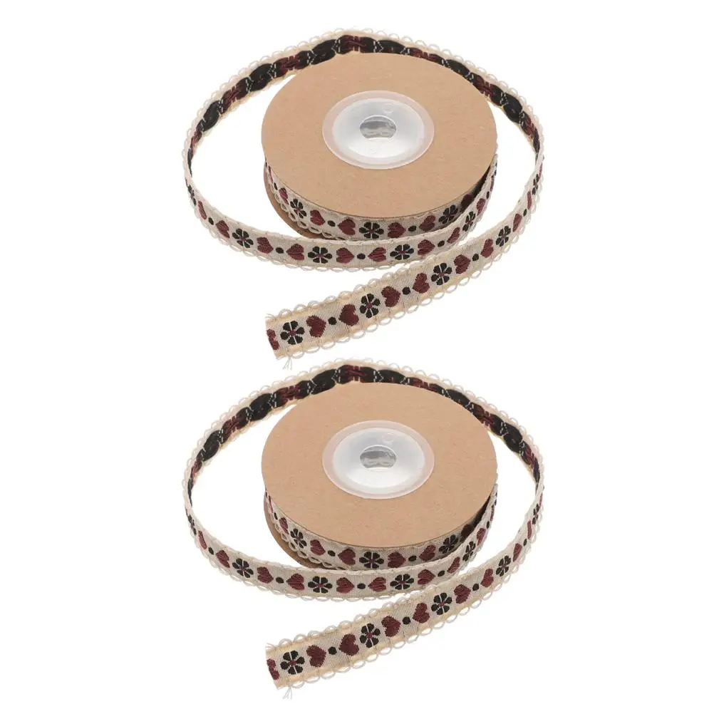 

2 Rolls Retro Decorative Materials Birthday Party Ribbon Handmade Clothing Accessories