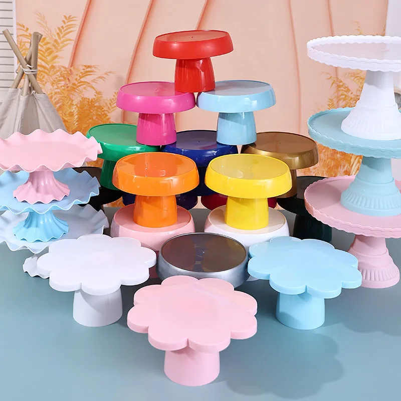 Plastic Multi-Layered Cake Stand Tray Snack Storage Holder Living Room Coffee Table Candy Serving Plate Creative Design