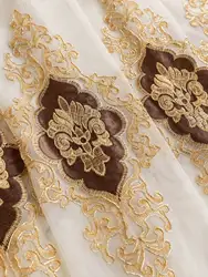 European retro exquisite embroidered gauze curtain for bedroom and living room 1PC