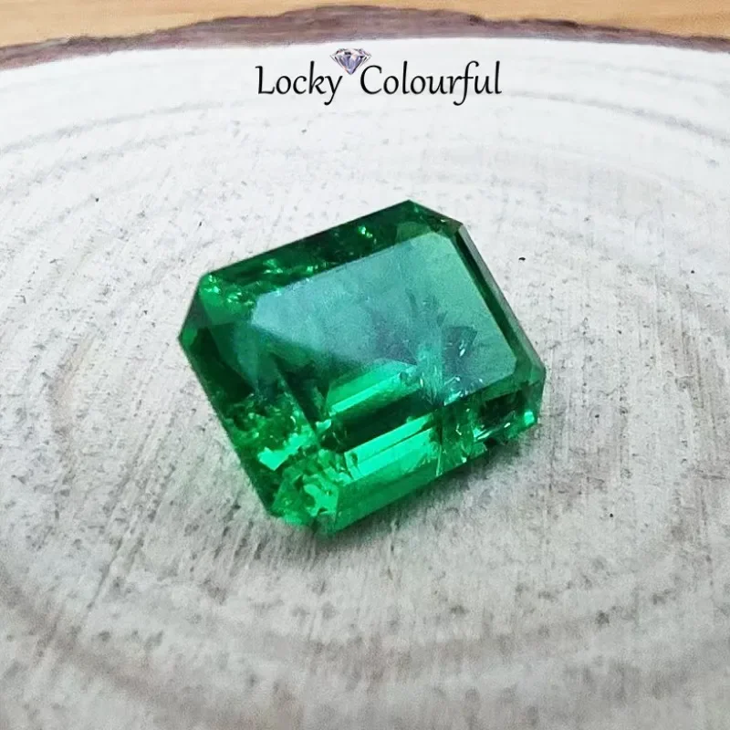 Lab Grown Columbian Emeralds Top Quality Charms Emerald Cut Selectable AGL Certificate for DIY Jewelry Making Necklace Materials