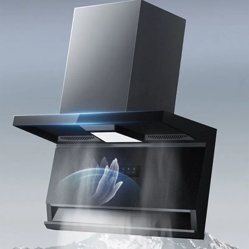 First-Level Energy Efficiency Somatosensory Control Range Hood Household Hotel Use Top Side Double Suction Stainless Steel