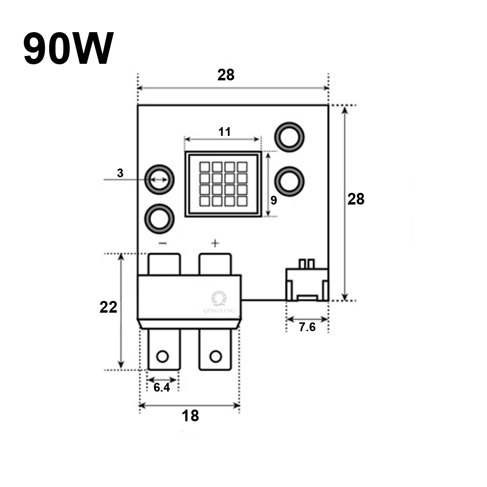 70W ad alta potenza LED Stage Light Chip 3V-5V 12A-15A SSD-90 bianco freddo 7500-8000K ad alta luminosità per proiettore a testa mobile