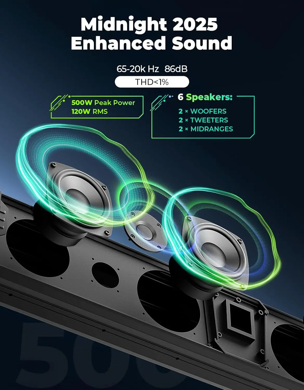 UTV ATV Bluetooth Sound System Bluetooth with RGB Speaker Compatible with Polaris RZR XP 1000 for Can Am X3 Fits 1-2in Roll Bars