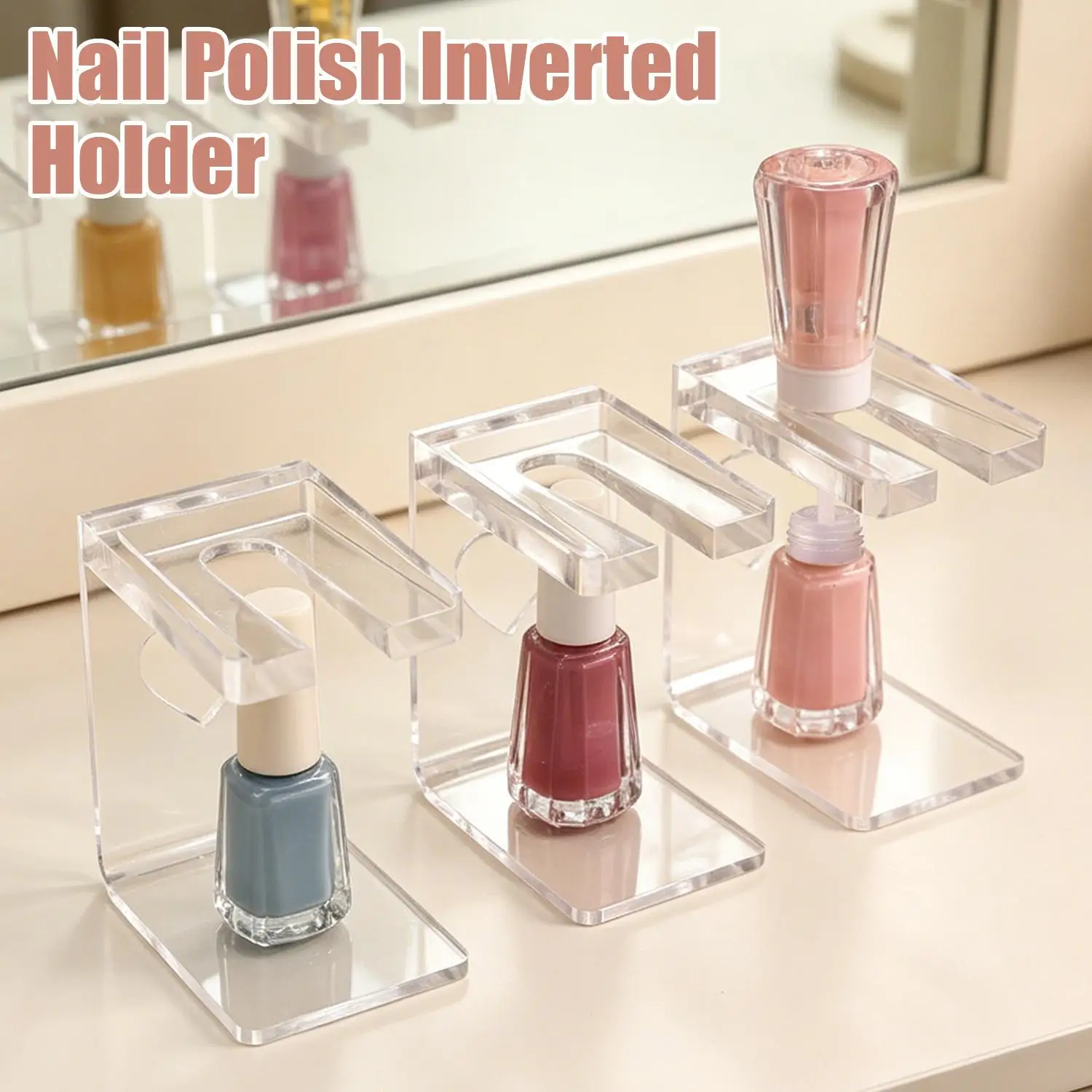 Transparent Acrylic Nail Polish Holder for Inverted Use Nail Decoration Display Board Minimally Nail Storage Box Display Stand