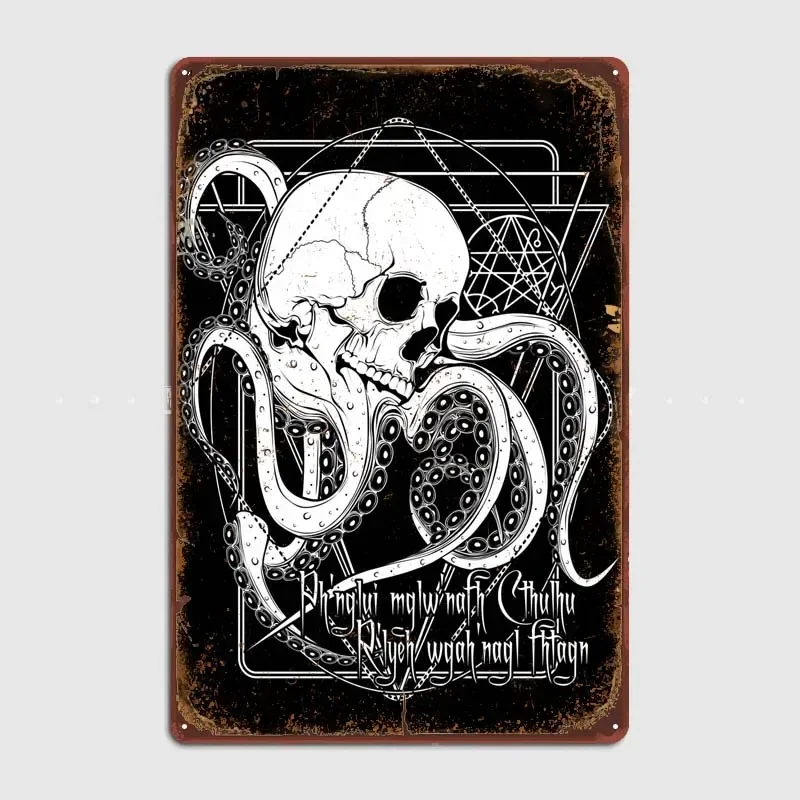 Metal Signs Customized Art Mural Dead Cthulhu Decoration for Home Decorations Retro Tin Signs for Bar Garage Wall Art Decoration