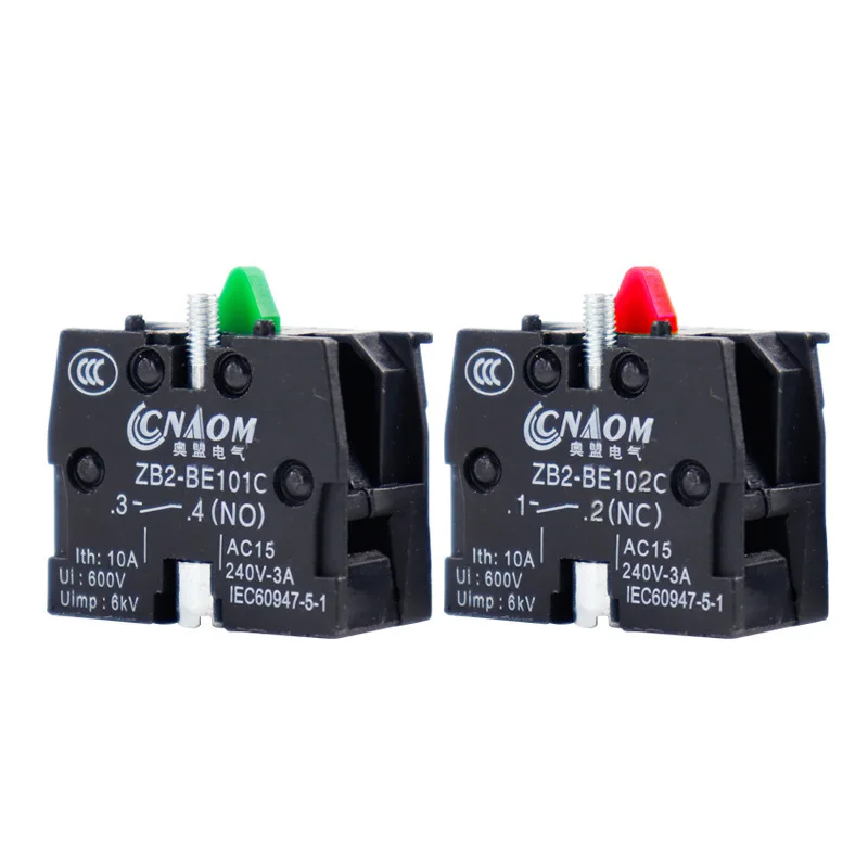 5/10pcs XB2 ZB2-BE101C Button Accessory 10A Block Push Button Switch Joystick Switch NC ZB-BE102C NO ZB2BE102C ZB2BE101C 10A