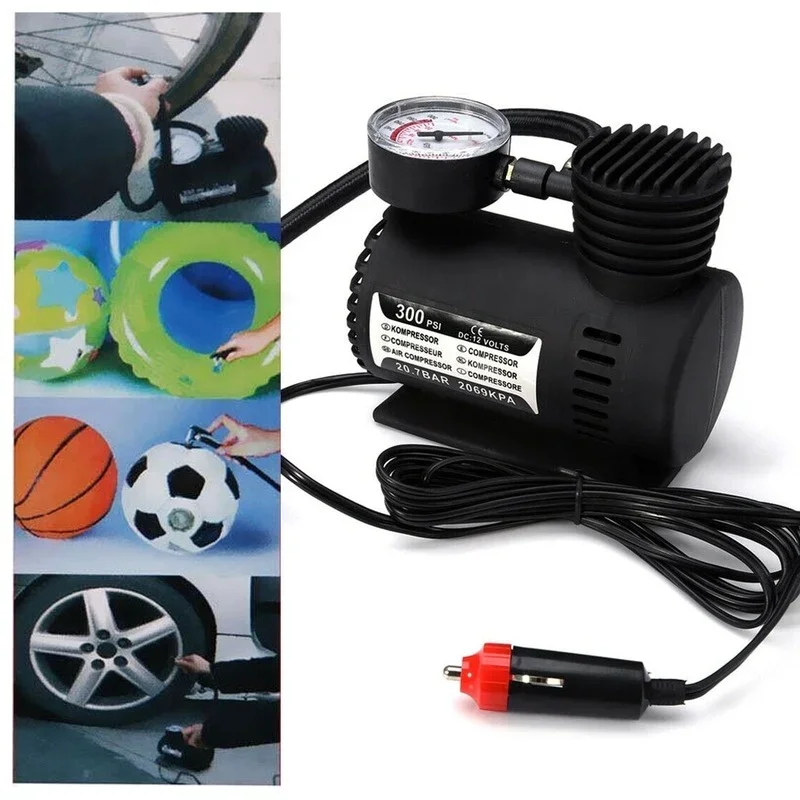 Car Accessories Automotive Durable Vehicle Mini Air Compressor 300 PSI Tire Inflator Pump 12V Car Parts