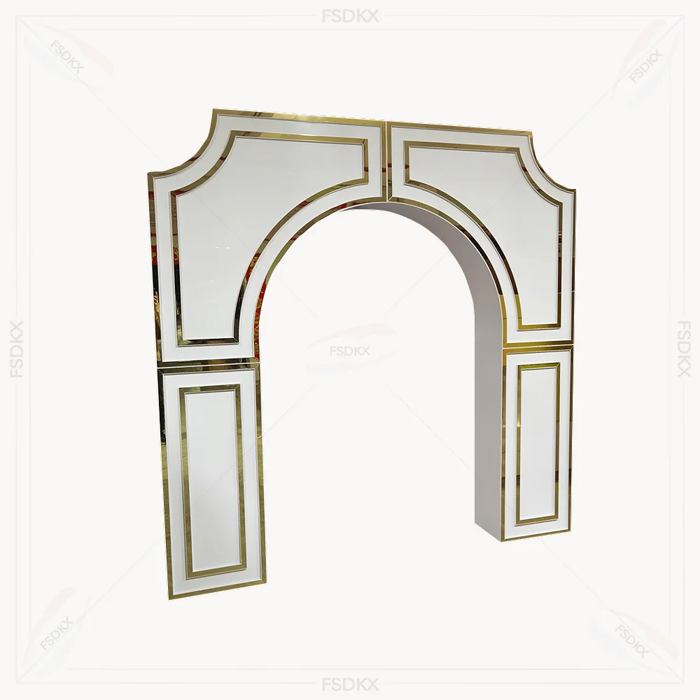 

Luxury Custom 3D Door Open Arch Shape PVC Event Backdrop Wedding Stage Backdrop Stand Arches