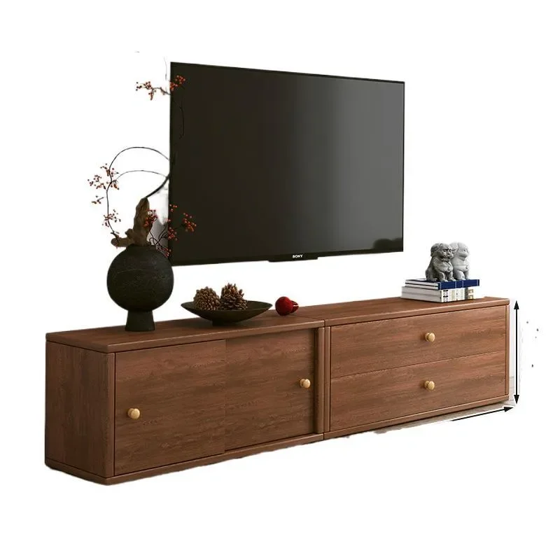 Walnut Solid Wood TV Stand Coffee Table Set Living Room Bedroom Storage Cabinet Modern Chinese Style Furniture