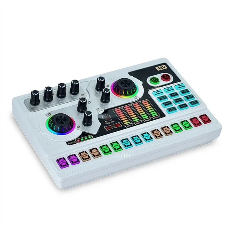 CABE-SX96 48V Sound Card Microphone for Mobile Phone Computer Live Broadcast Outdoor Singing Home Use Mini Mixer