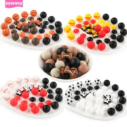 35Pcs/Set New Bow Balls Focal Silicone Beads Round Lentil Loose Bead Kit DIY KeyChain Bracelet Necklace Handmade Accessories
