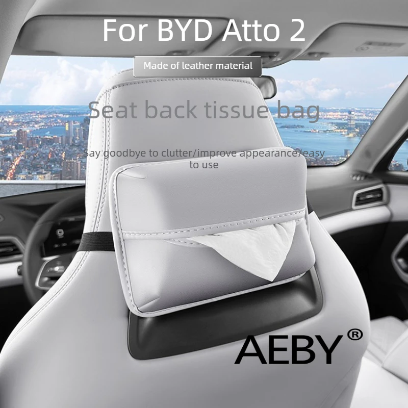 

AEBY For BYD Atto 2 Smart Driving Edition 2024-2025 Car Headrest Tissue Box Holder,Back Seat Tissue Dispenser,Car Accessory