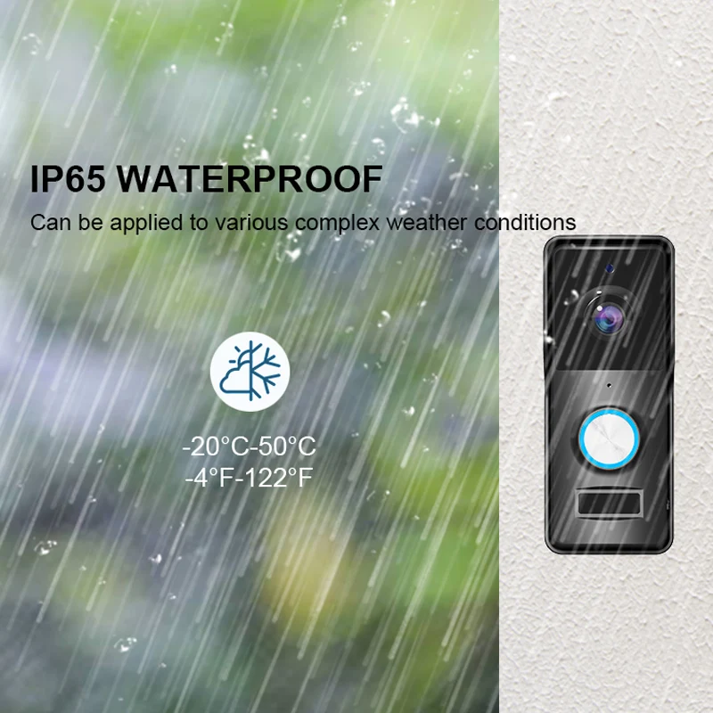 Timbre IP con WIFI para puerta, visor Visual de 2MP y 1080P con WIFI, batería de 130 grados, gran angular, para interior