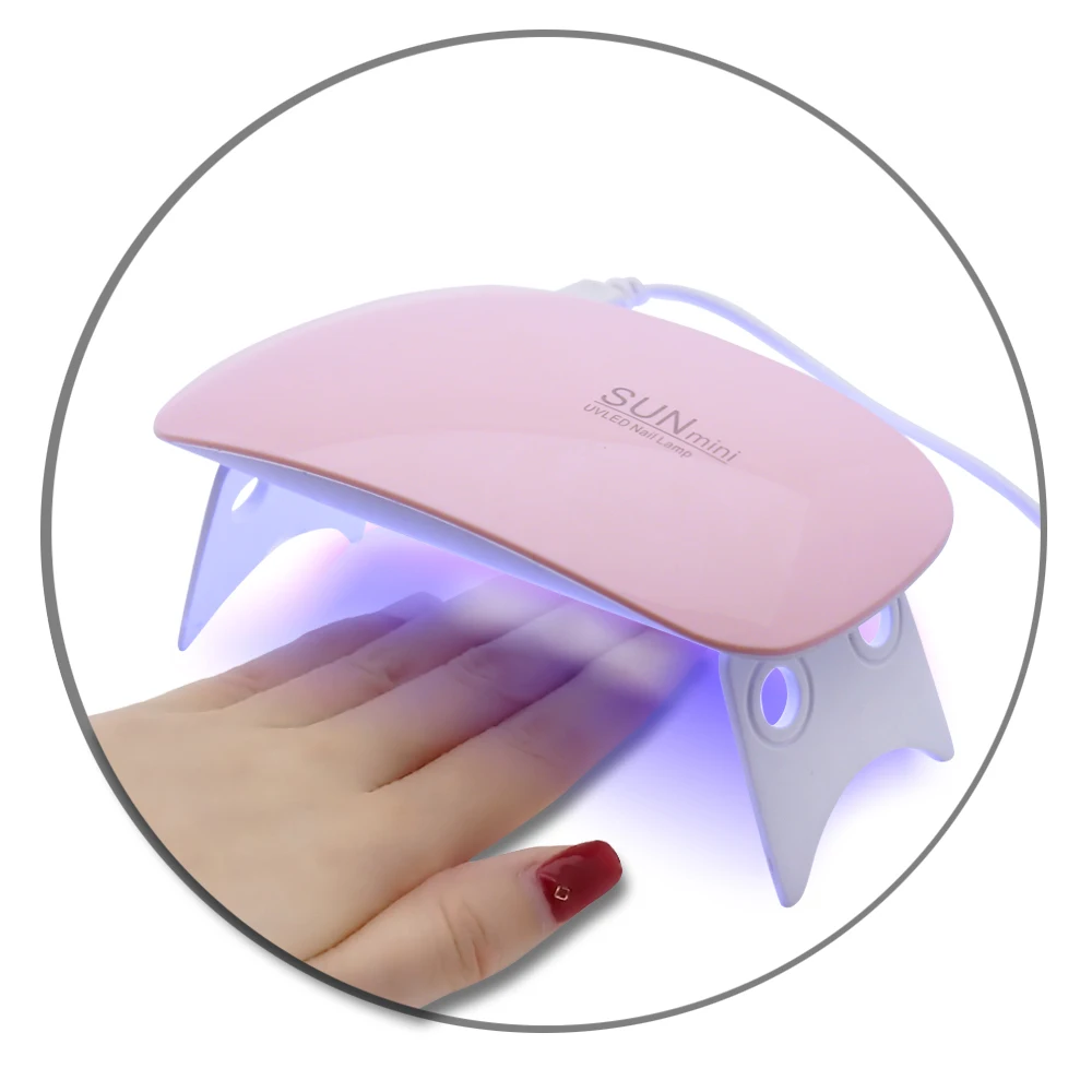 Nail Dryer 6W Mini Portable Pink White LED Nail Lamp Light USB Charge 45s 60s UV Lamp Cure UV&LED Nail Gel Nail Tools For Gift