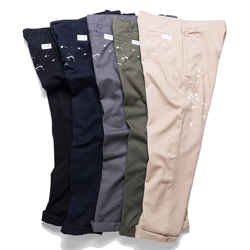 High Quality Men's Daily Collocation Madness Overalls Japanese High End Brand Splashed Ink Process MDNS Casual Pants