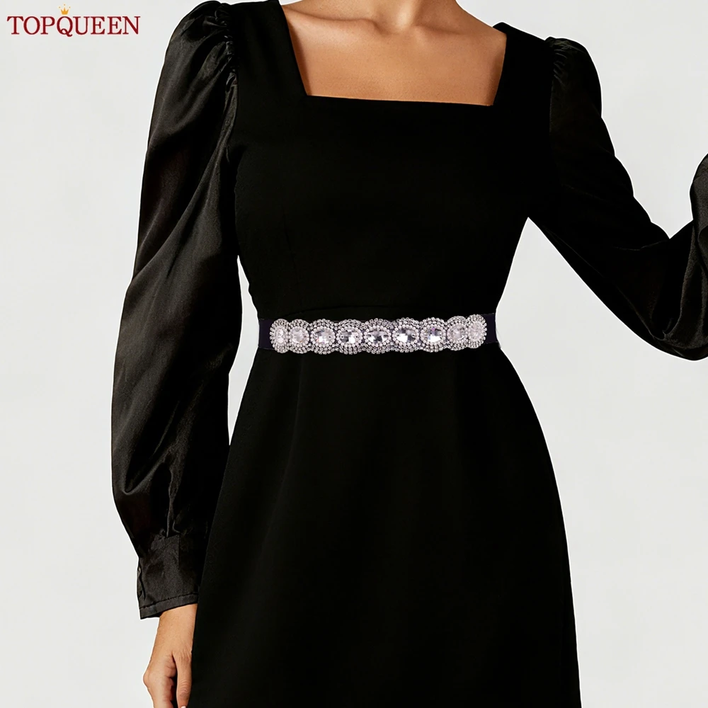 TOPQUEEN المألوف الأسود حزام مطاط واسعة مطاطا حزام المرأة الخصر تحديد حزام فستان ومعطف الملحقات S254