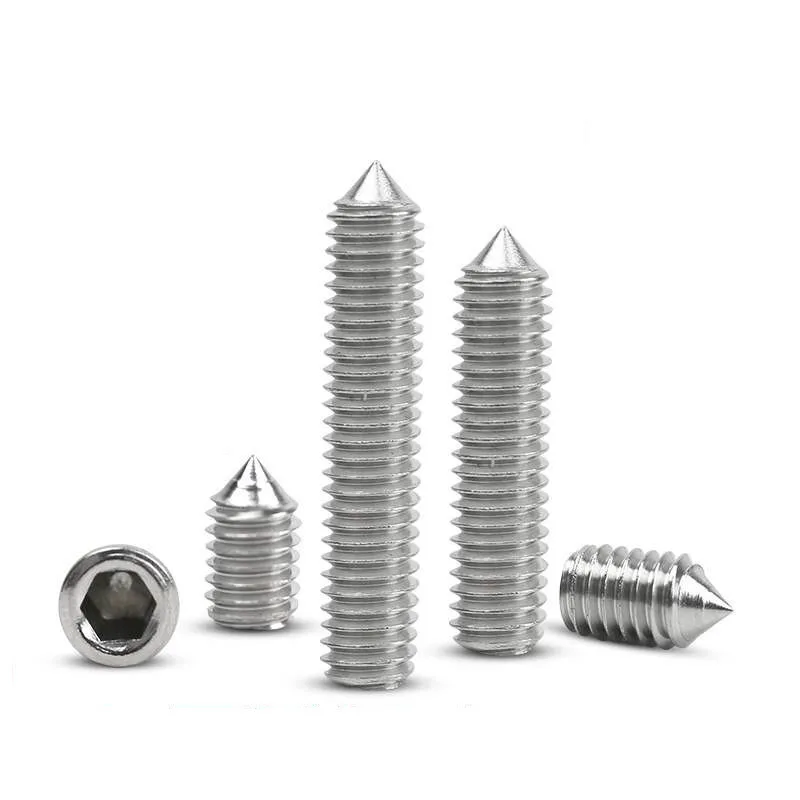 2-100pcs Hex hexagon socket set screw cone point grub screw M2 M2.5 M3 M4 M5 M6 M8 M10 304 stainless steel set screw DIN914