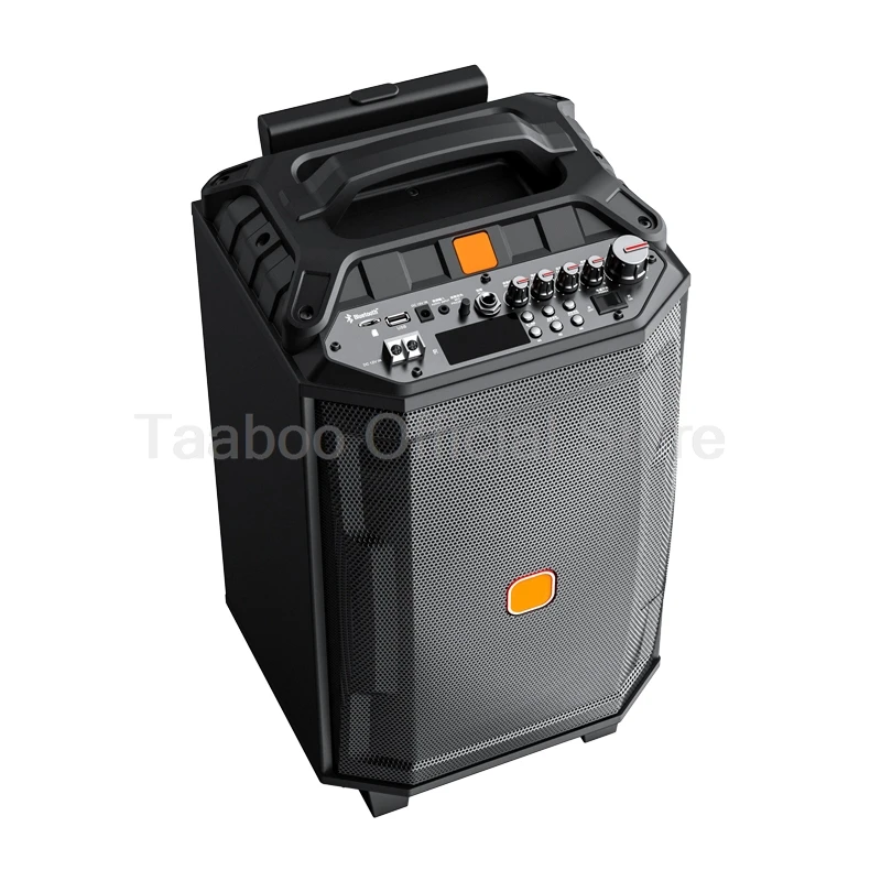 200W High Power Outdoor Speaker 8/12 Inch Hifi Passive Trolley Speakers with 2MIC Protable Bluetooth Audio with LED for Karaoke