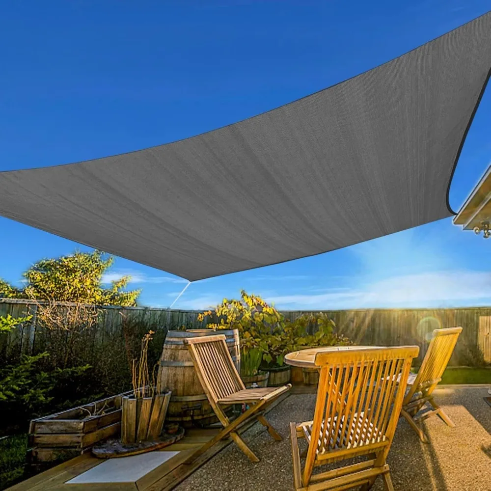 

Sun Shade Sail, 20'X20' Dark Grey Rectangle, Curved Edged Commercial Grade 185GSM Permeable Outdoor Shade Cloth for Deck, Backy