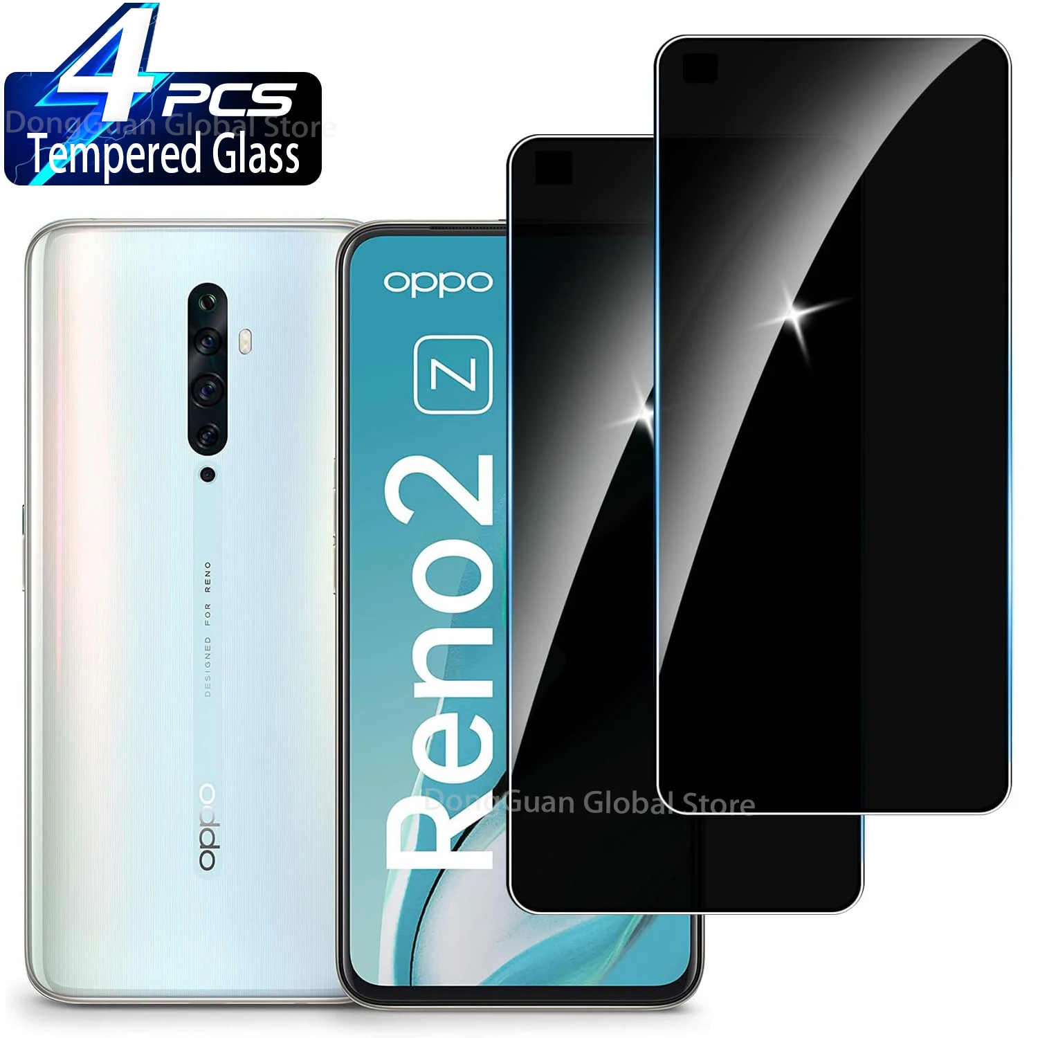 

For OPPO Reno2 / Reno2 F / Reno2 Z Anti Spy Tempered Glass Protector Privacy Screen Film