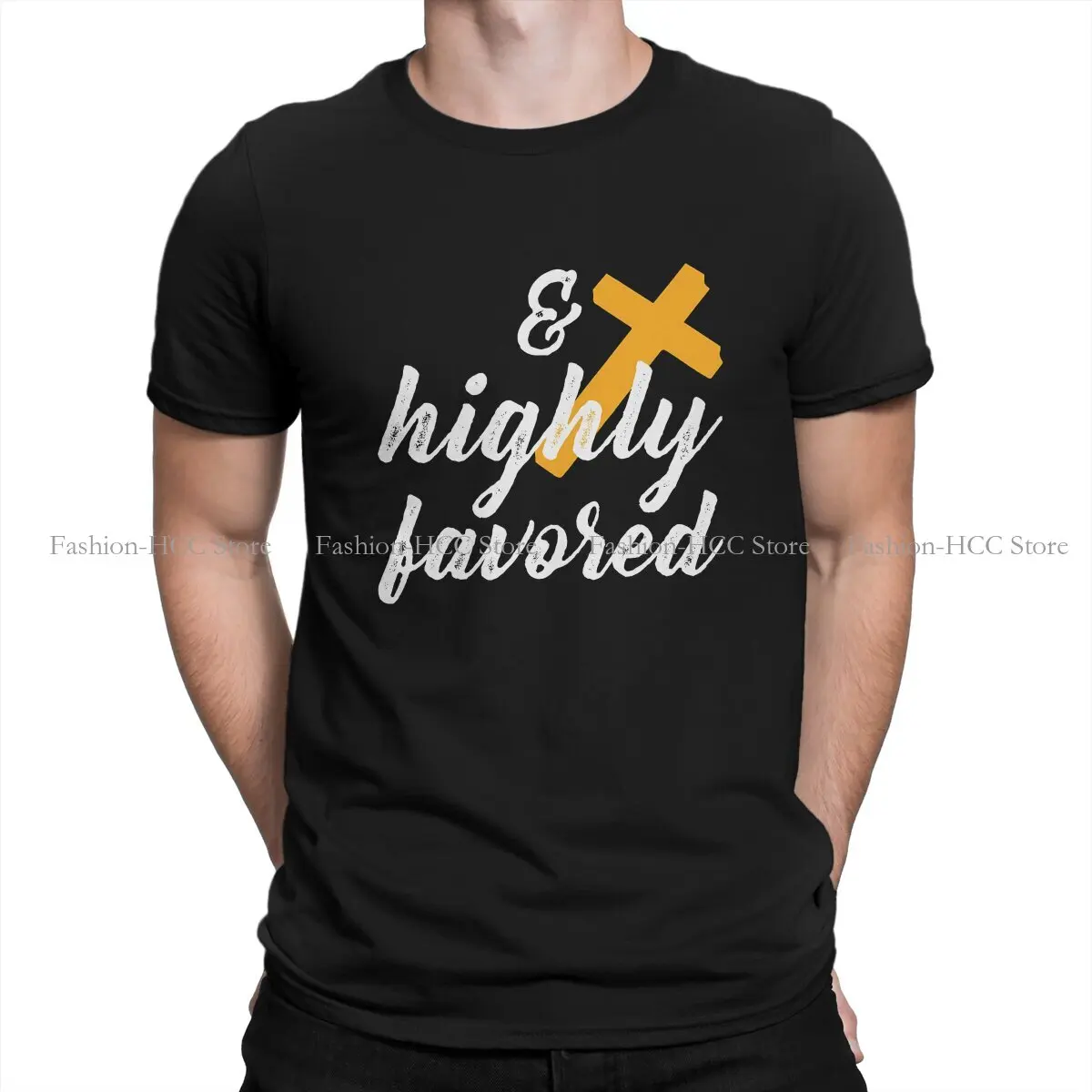 Highly Favored Fashion Polyester TShirts Jesus Christ Men Harajuku Streetwear T Shirt O Neck