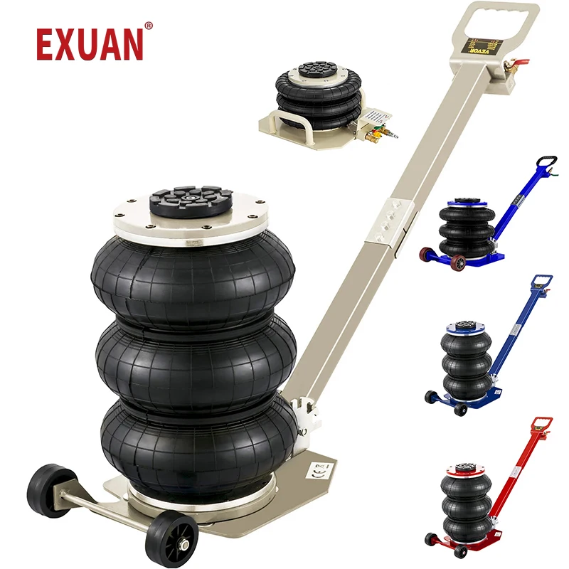 3 Ton / 5 Ton Triple Bag Air Pneumatic Jack with Adjustable Handle 40CM Fast Lifting Car Jack Van SUV Auto Car Lift Tool