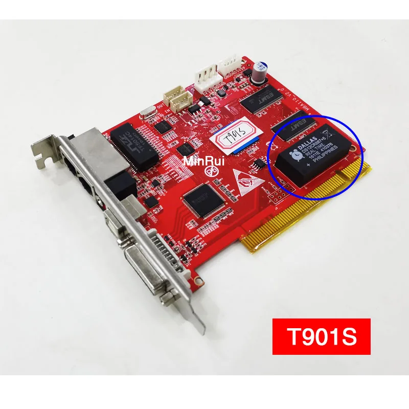 Tarjeta de envío de pantalla LED síncrona a todo color Huidu HD-T901 funciona con HD-R508T,HD-R512T,HD-T516T, compatible con 1280*1024 píxeles