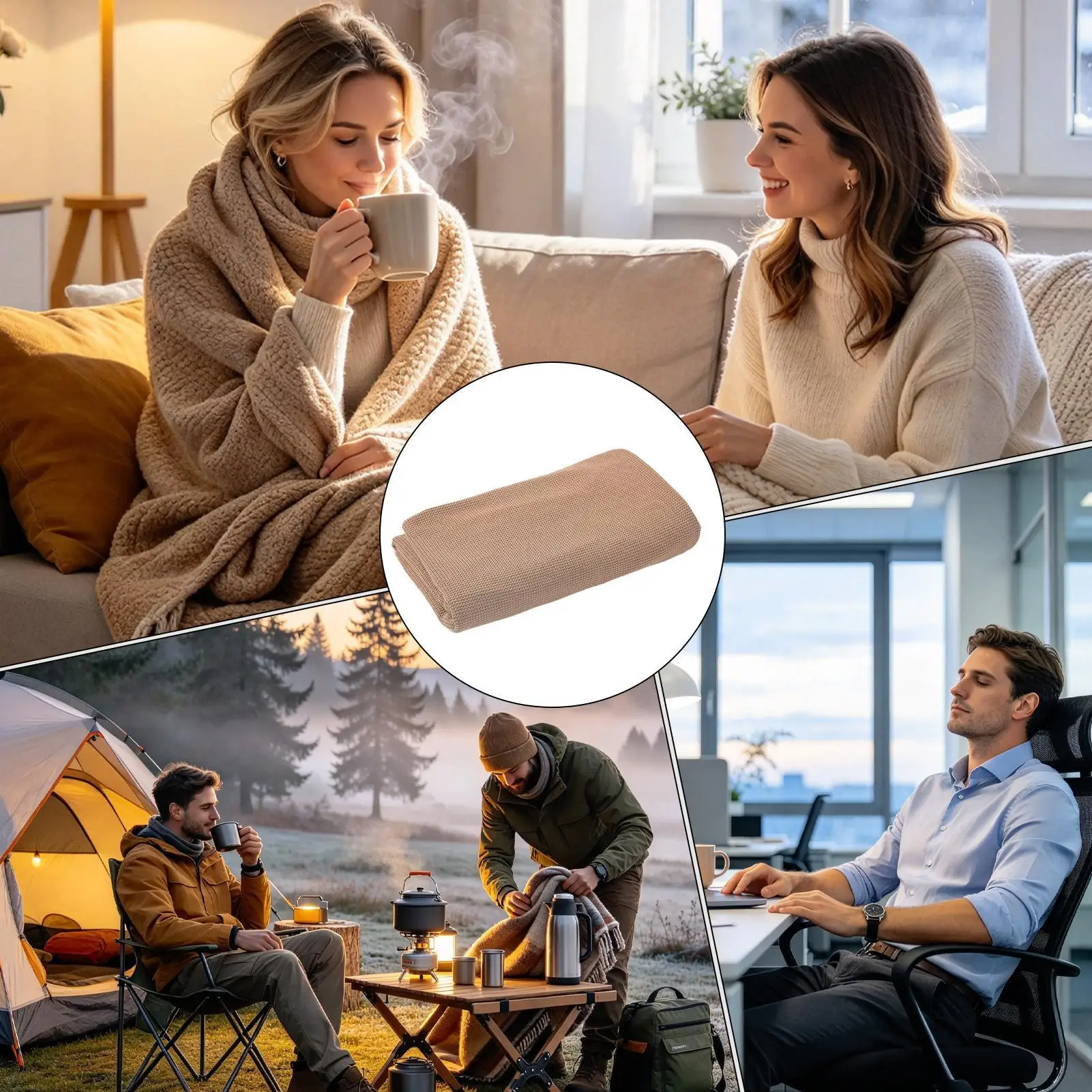 Heated Shawl For Women Hooded USB-Powered Wearable Blanket With 3 Heat Settings Electric Heating Shawl For Travel Birthday