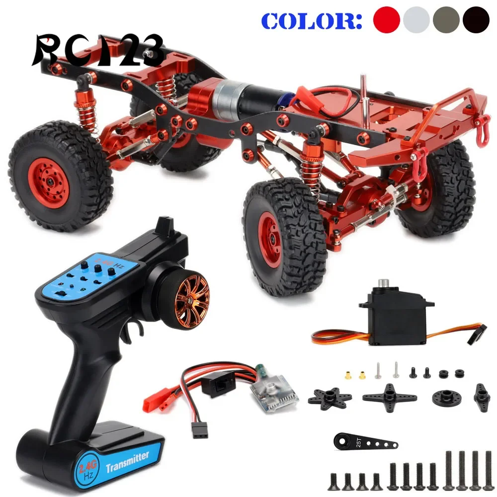 

Metalen 180Mm Wielbasis Gemonteerd Frame Body Chassis Kit En Zender Ontvanger FOR Rc Auto 1/16 wpl C14 C24 Truck