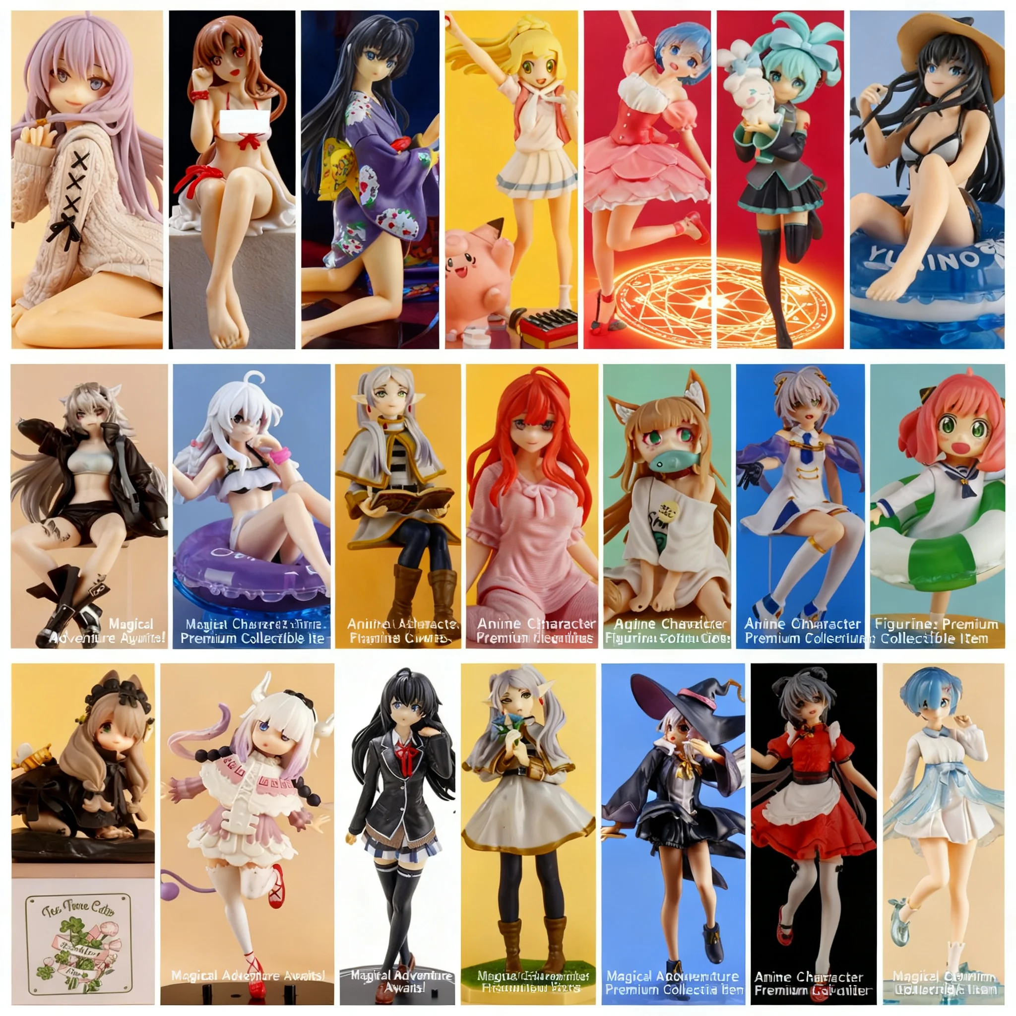 

Anime Figure Collection for Women Frieren Anya Ilena Sonico Asuna Yukino Hatsune Miku Konata Kamui Cute Kawaii Japanese Anime