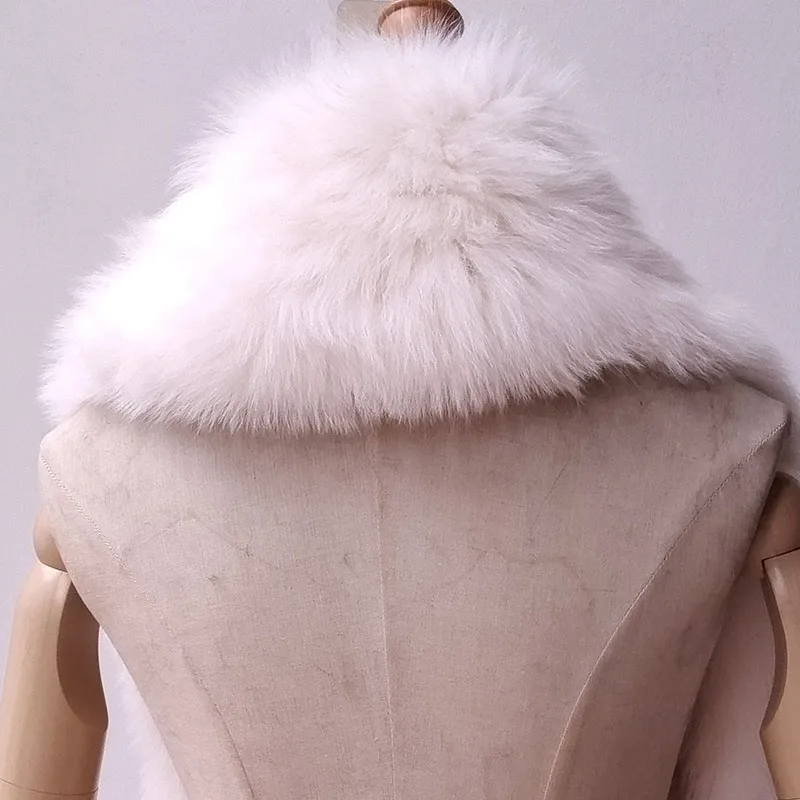 2025 شتاء جديد سميك دافئ ريال فوكس شال فرو المرأة جودة عالية رقيق واسعة موضة أوشحة فرو حقيقية الإناث