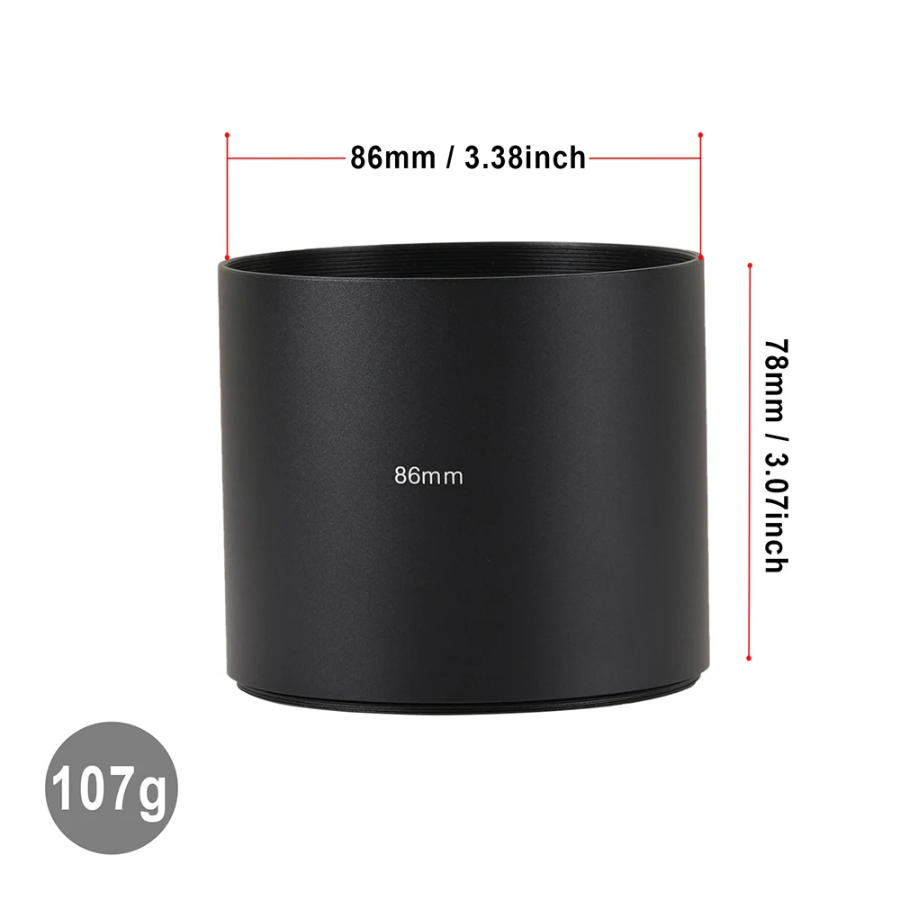 FOTGA مع مرشح الجبهة الموضوع طول 78 مللي متر عدسة SLR هود 86 مللي متر عدسة معدنية هود المقربة عدسة هود ملحقات الكاميرا التصوير الفوتوغرافي