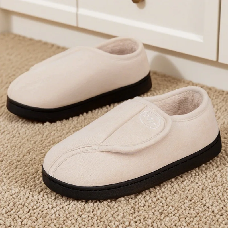 

Winter Cotton Shoes for Women At Home Warm and Plush Thick Fur Slippers Velcro Trendy Casual Cotton Boots