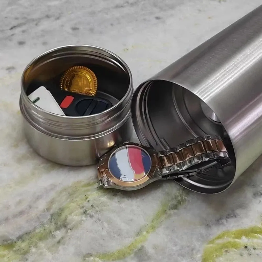 

Широкогорлая вакуумная термобутылка из нержавеющей стали с отсеком для хранения в основании, двухслойная, портативная