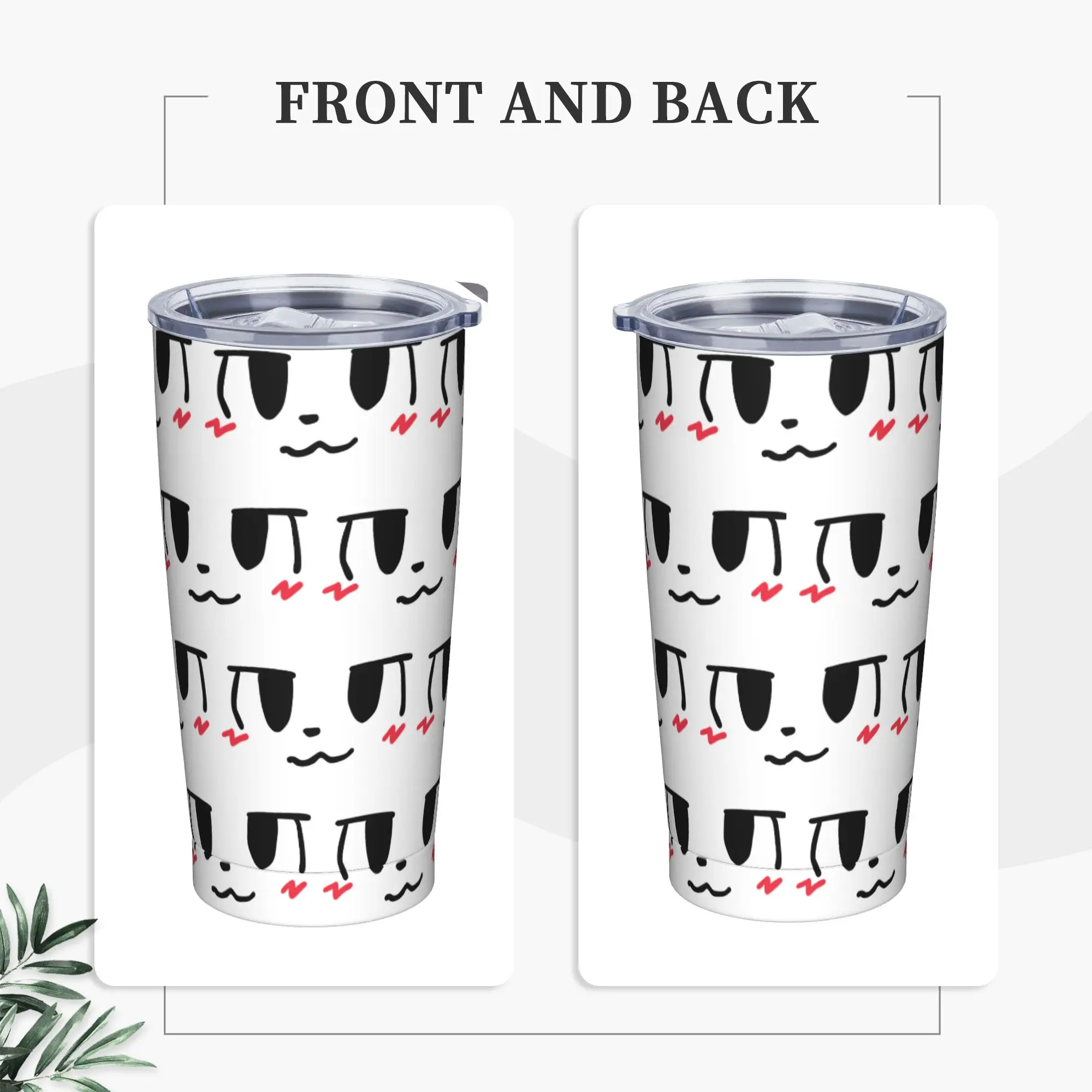 Boykissers Silly Tumbler Vacuum Insulated Cat Thermal Cup Stainless Steel Car Mugs Water Bottle, 20oz