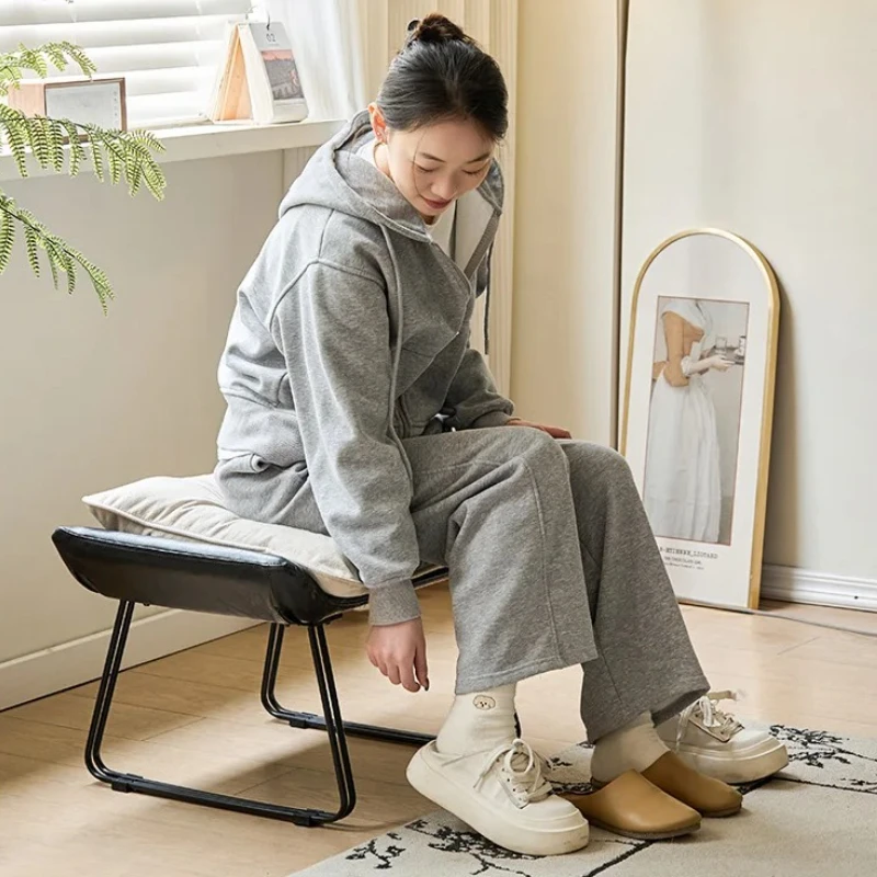 

‌Rocking Chair Ottoman - Adjustable Height Tech Fabric Footrest Stool with Storage, Modern Minimalist Footstool for Living Room