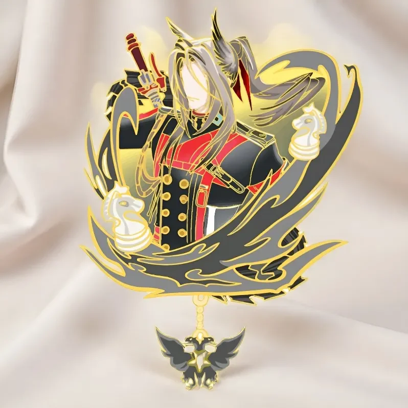Arknights: Endfield Herschel, figuras de dibujos animados de Anime, insignia de metal, broche, accesorios para mochila, adorno, regalo de Navidad